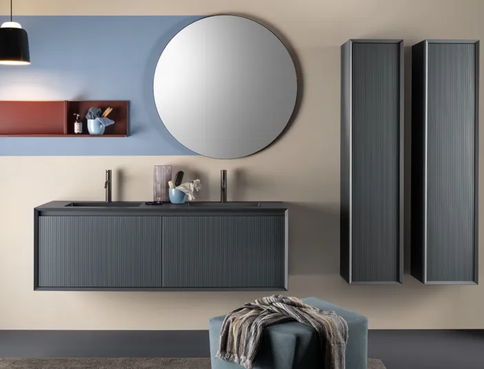 Badezimmer mit Stocco Iks in der Full-Variante in schwarz.